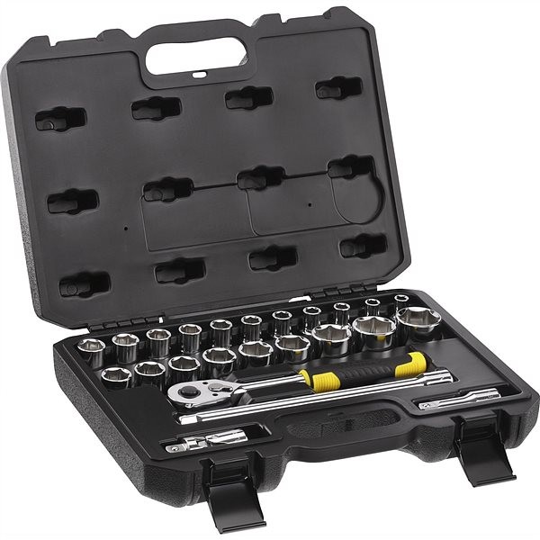 Набор головок торцевых Stanley 1/2" с инструментами в пластиковом футляре, 24 шт (STMT82830-1)