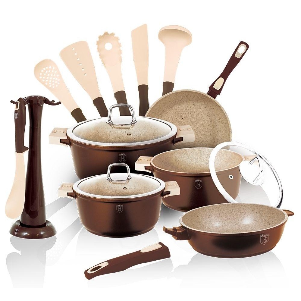 Набор посуды Berlinger Haus Granit Diamond Line 15 предметов (BH-1116)