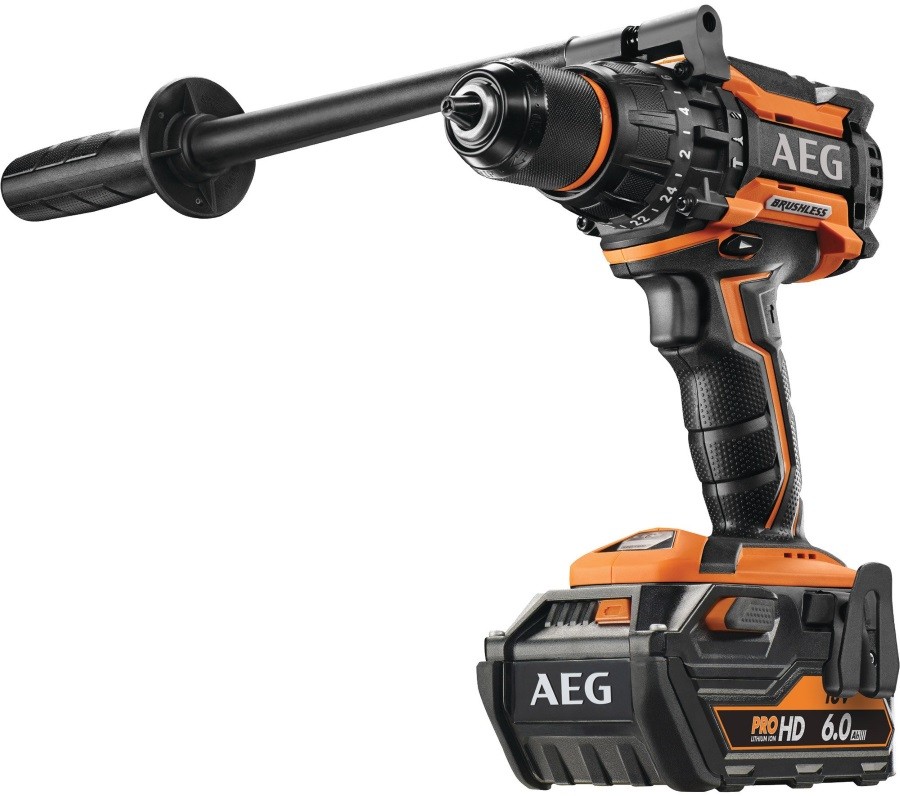 Шуруповерт дрель ударная бесщеточная AEG 2 x Li-ion 18 В 6 Ач 140 Нм 13 мм в кейсе (BSB18BLLI-602C)