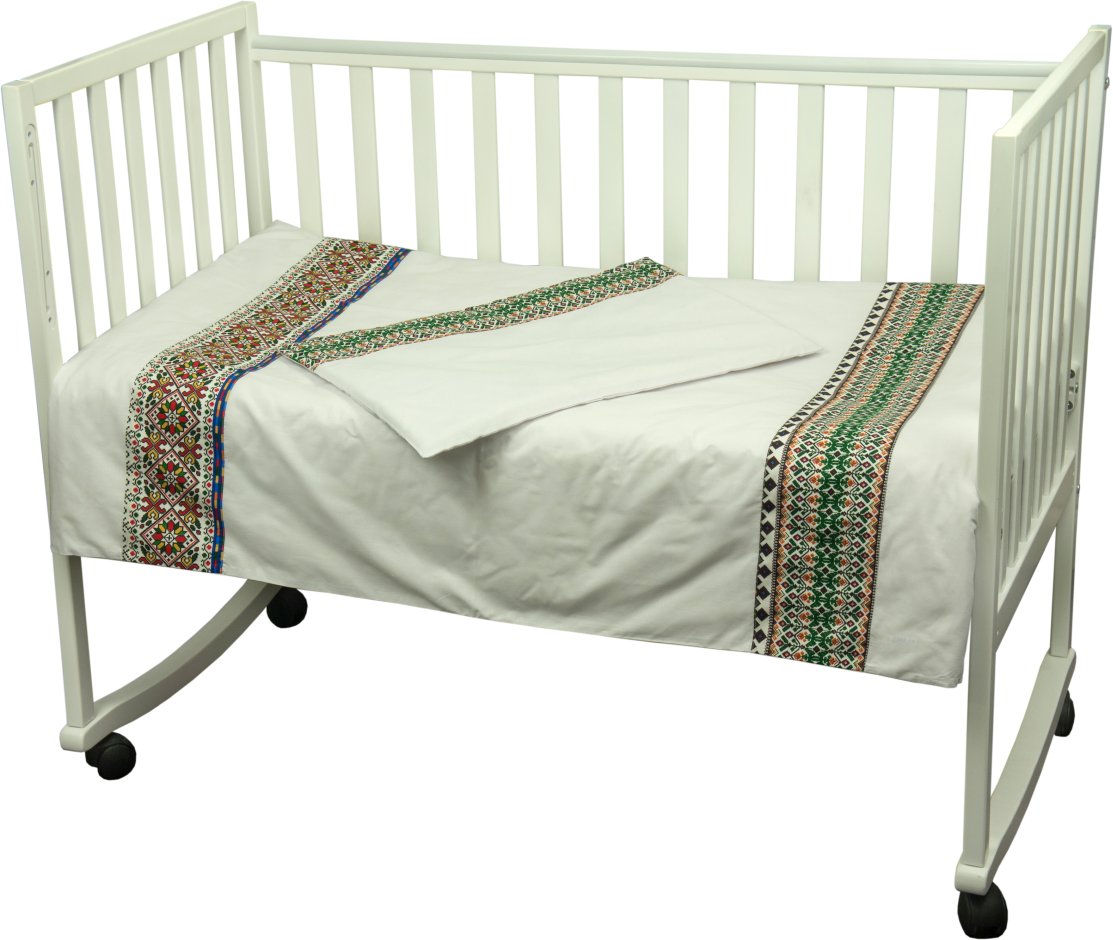 Комплект постельного белья Руно Славяночка 60х120 см 3шт Детский Зеленая вышивка (932.02СУ_Зелений)