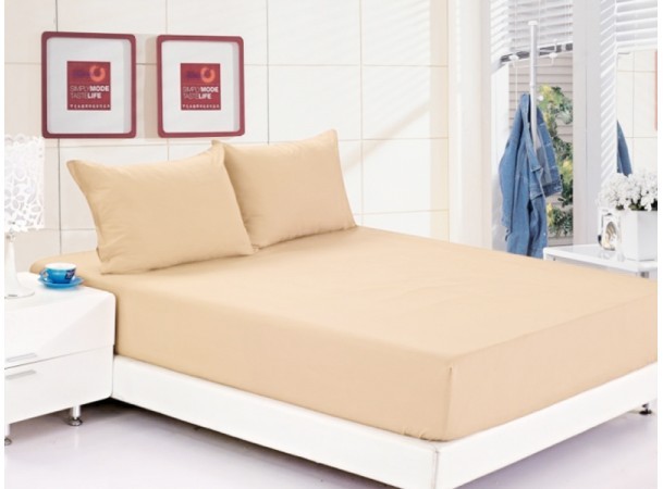 Постельное белье Leleka-Textile Ранфорс Бежевое Евро