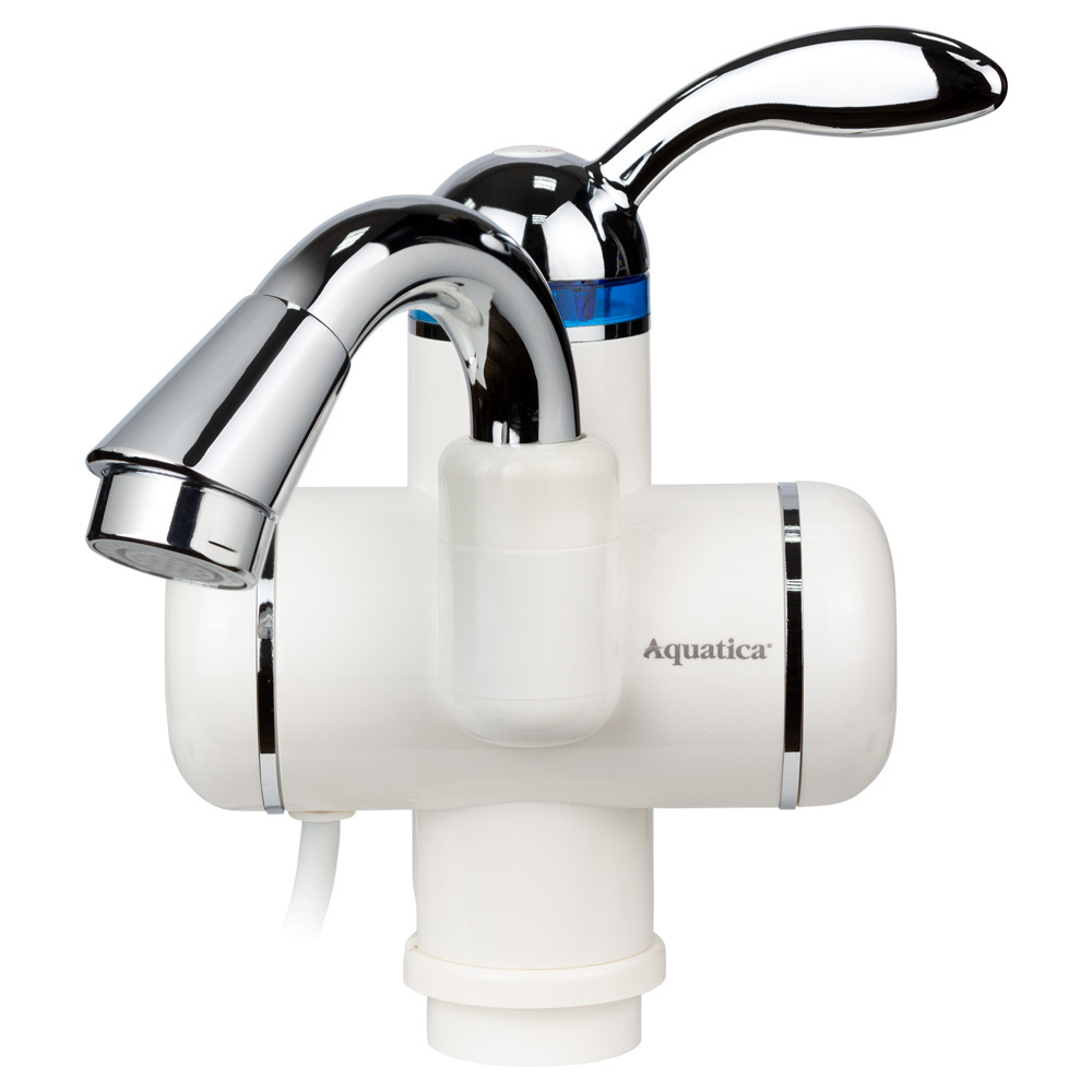 Проточный водонагреватель Aquatica LZ для раковины гусак изогнутый на гайке (LZ-5A111W)
