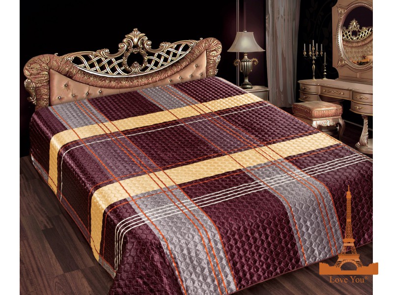 Покрывало Love you Шелк Gold 30 Диего 200х220 см Коричневое