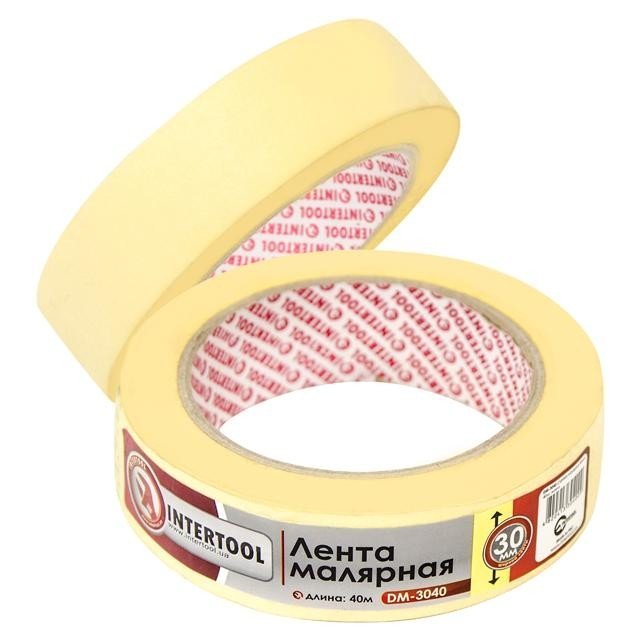 Лента малярная Intertool 30мм, 40м, желтая (DM-3040)