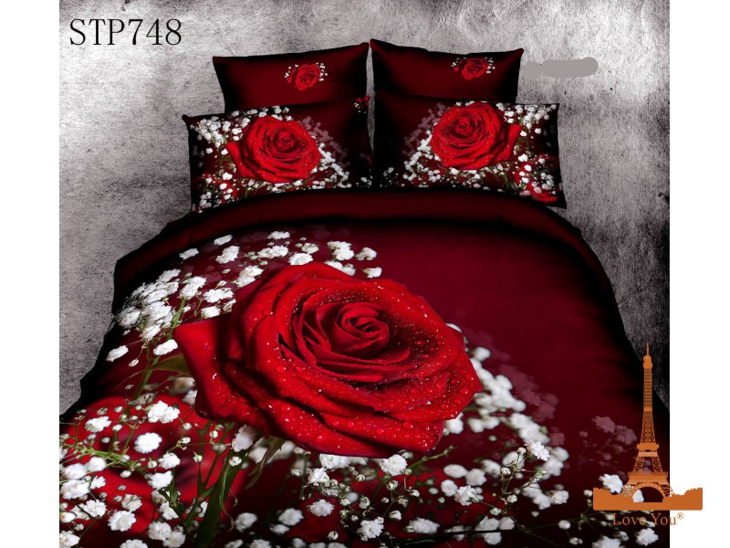 Комплект постельного белья Love you Британи 230х245 см 5шт Семейный Красный (stp 748)