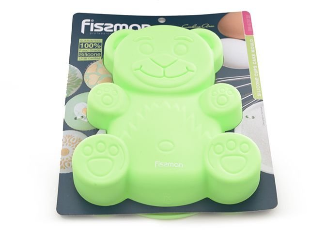 Форма для выпечки МЕДВЕЖЬЯ 22x19x3 см, цвет ЗЕЛЕНЫЙ ЧАЙ (силикон)