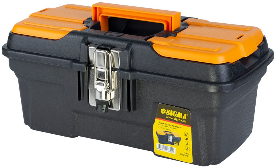 Ящик для инструмента Sigma 334×187×147 мм c металлическими замками (7403651)