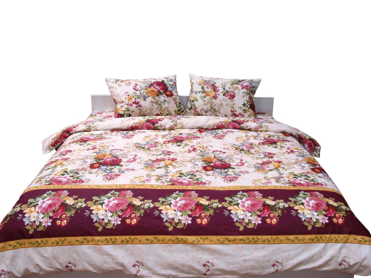 Комплект постельного белья Руно 143х215 см 4шт Полуторный Бардовый (1.137К_Бордовая полоса)