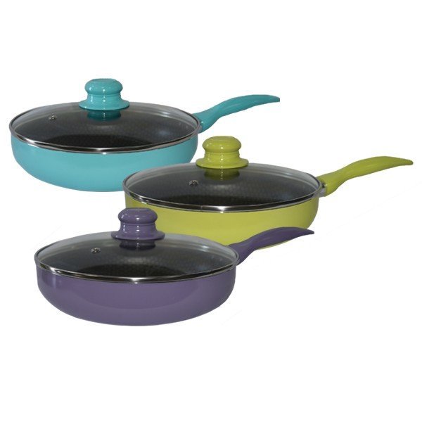 Сковорода Maestro Rainbow с крышкой 28 см фиолетовая (MR-1202-28)