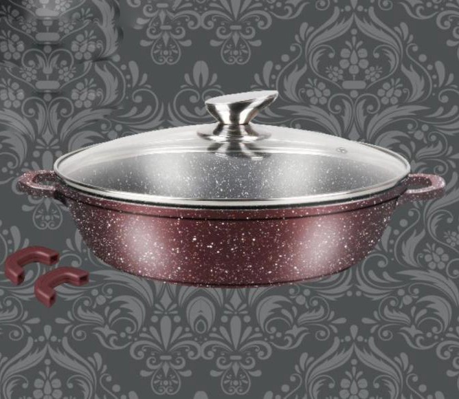 Сотейник Zurrichberg 32 х 7.5 см с мраморным покрытием (ZBP-7092 Burgundy)