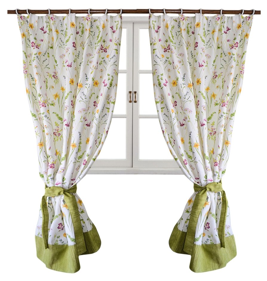 Штора Прованс Весна 170х140 см 2шт Салатовая (6126)
