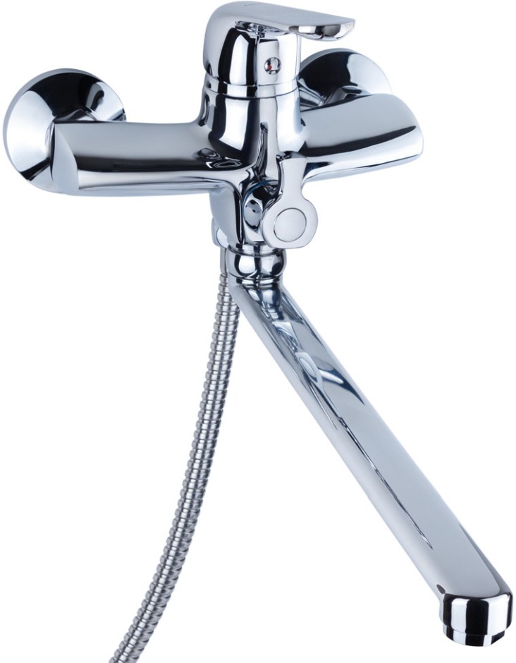 Смеситель для ванны Aquatica NM D40 гусак прямой 350мм дивертор встроенный картриджный (NM-2C234C)