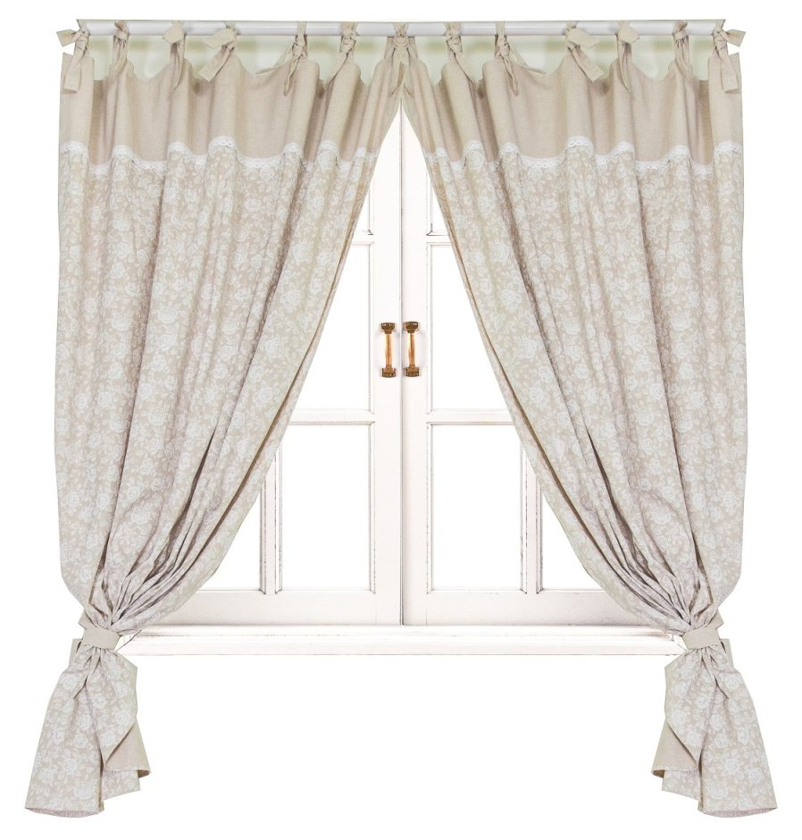 Штора Прованс White Rose 170х140 см 2шт Белая роза с мережкой (.003660)