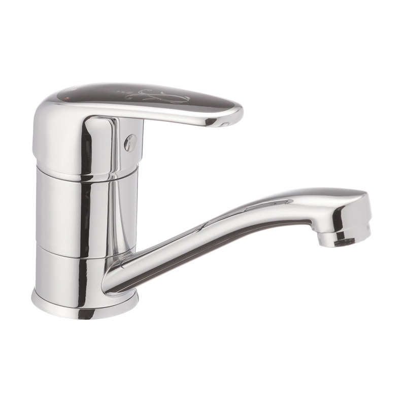 Смеситель для раковины Haiba MAGIC 004 с черной ручкой (излив 15 см) (HB0689)