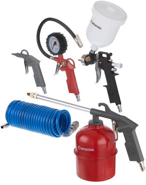 Набор покрасочный пневматический Intertool 5шт (PT-1502)