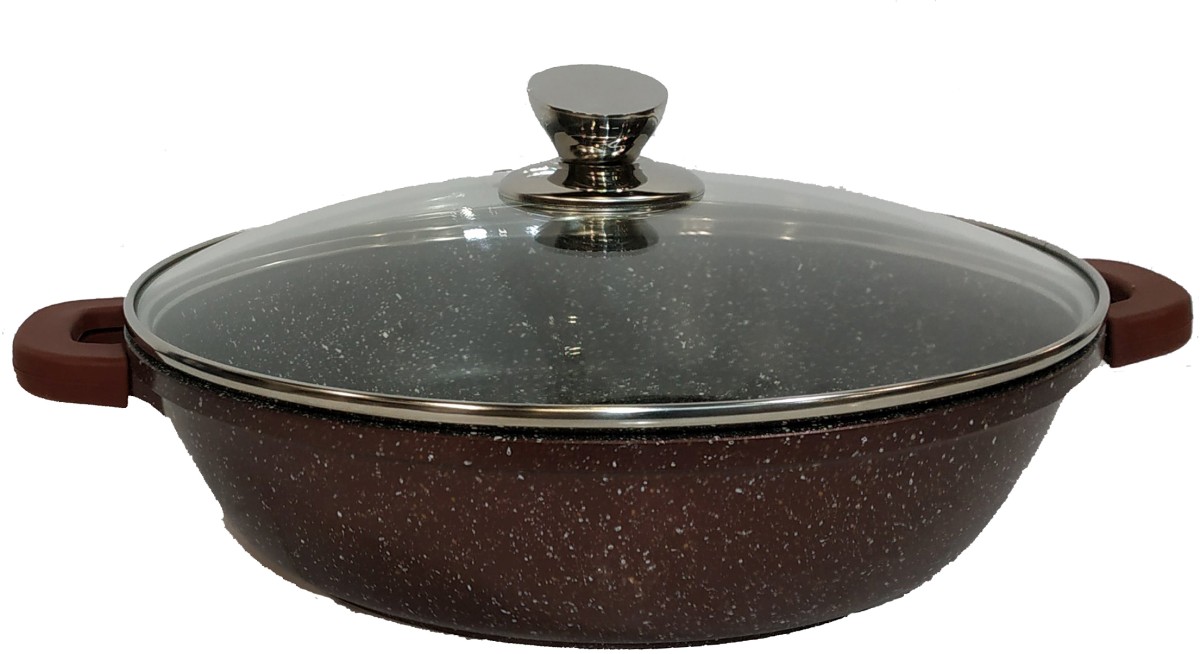 Сотейник Zurrichberg 28 х 7 см с мраморным покрытием (ZBP-7091 Burgundy)