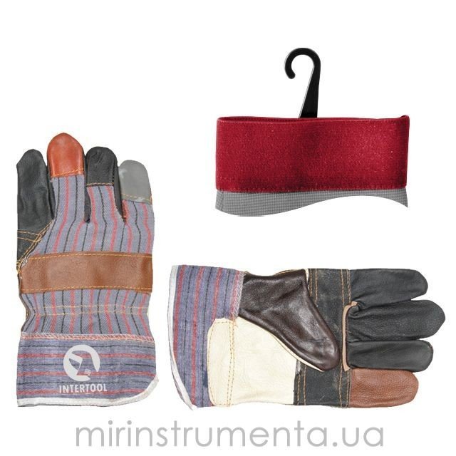 Перчатка Intertool комбинированная из кожи и ткани 10.5 (SP-0004)