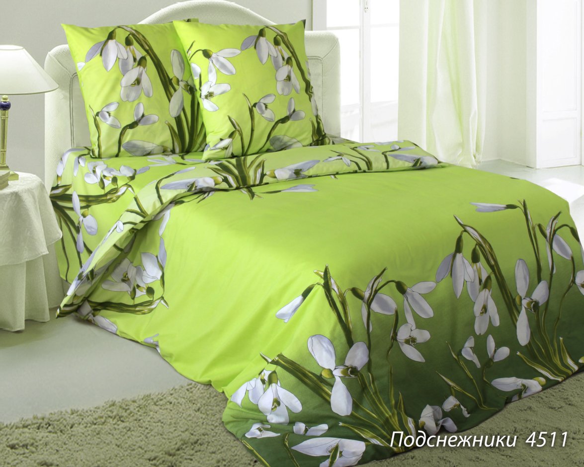 Комплект постельного белья Руно Подснежник 220х240 см 5шт Семейный Зеленый (6.114Б_4511 Пролісок)