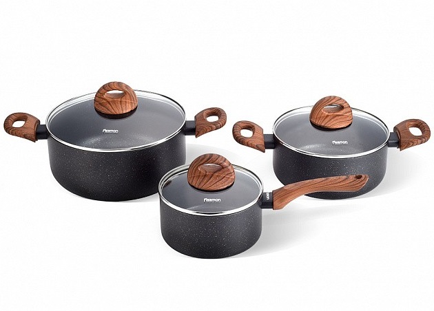 Набор посуды Fissman BLACK COSMIC 6 предметов (4348)