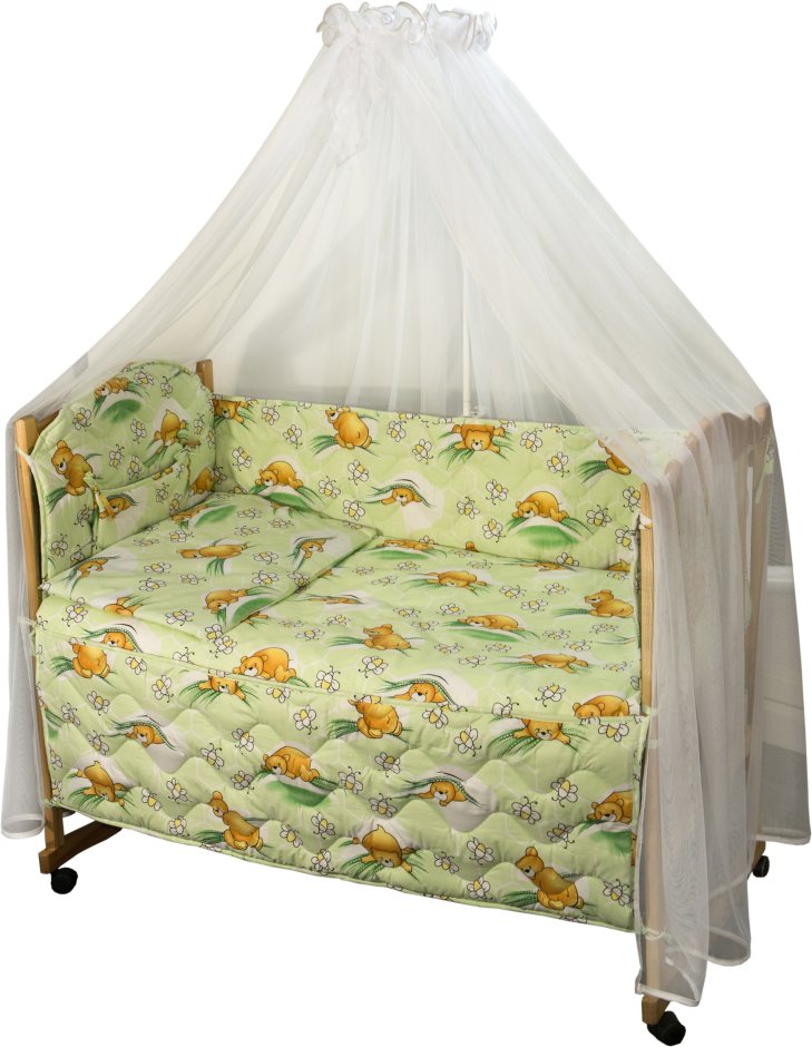 Комплект постельного белья Руно Радуга 60х120 см 7шт Детский Салатовый (960У_(Салатовий) солодкий со