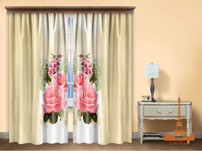 Штора Love you Пинк Полиэстер 150х270 см 2шт Розовая