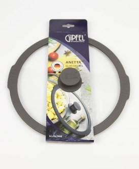 Крышка стеклянная Gipfel ANETTA 24 см с силиконовым ободом и ручкой (1041)