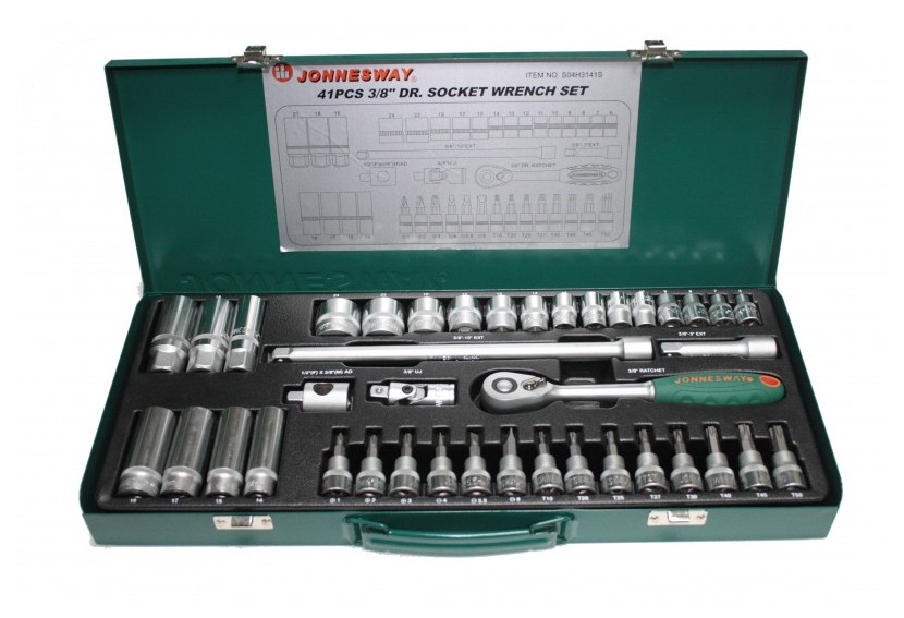 Набор торцевых головок Jonnesway 3/8"DR 6-24 мм 41 шт (S04H3141S)