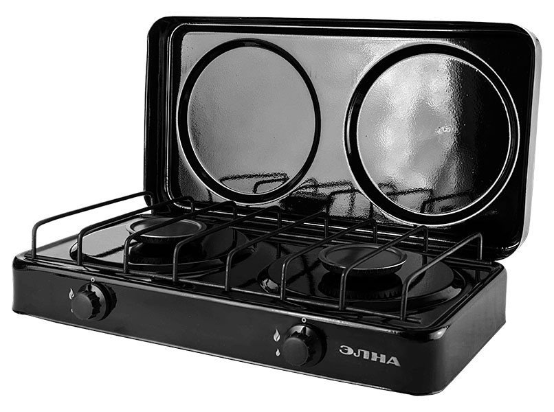 Плитка газовая Elna двухконфорочная с крышкой (Елна-01П)