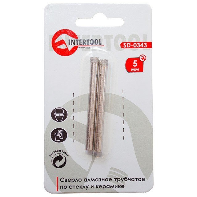 Коронка трубчатая Intertool по стеклу и керамике 5мм (SD-0343)