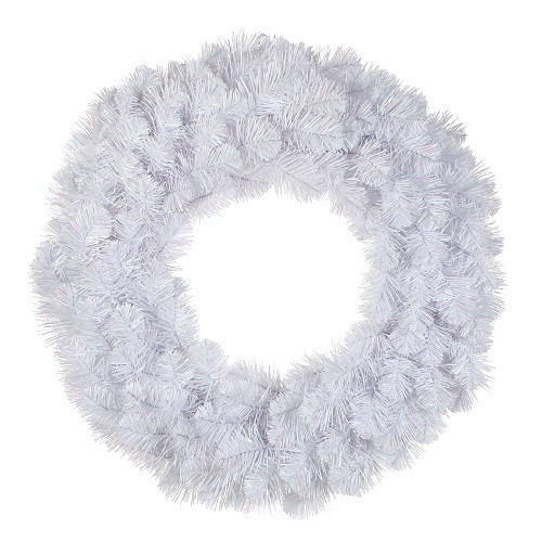 Венок TriumphTree 60 см декоративный искусственный Icelandic iridescent белый с блеском (387031)