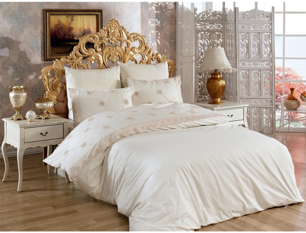 Постельное белье Arya Cатин З Мереживом 2 200х220 Larissa (8680943096920)