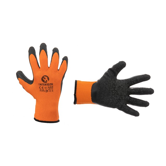 Перчатка трикотажная Intertool, синтетическая, оранжевая 9" (SP-0120)