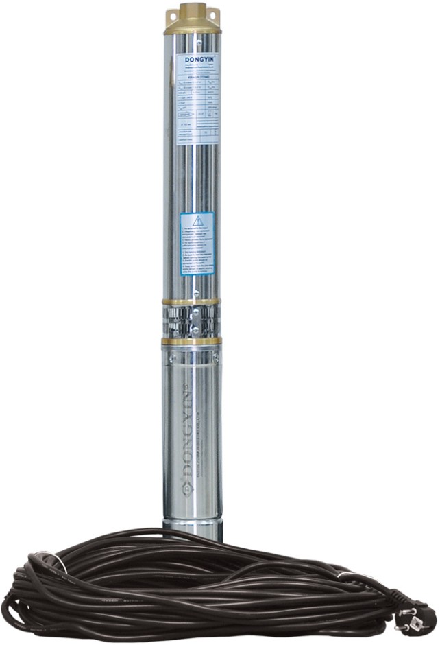 Скважинный насос Dongyin 0.37 кВт H 35(26) м Q 90(60) л/мин Ø80 мм 20 м кабеля (777390)