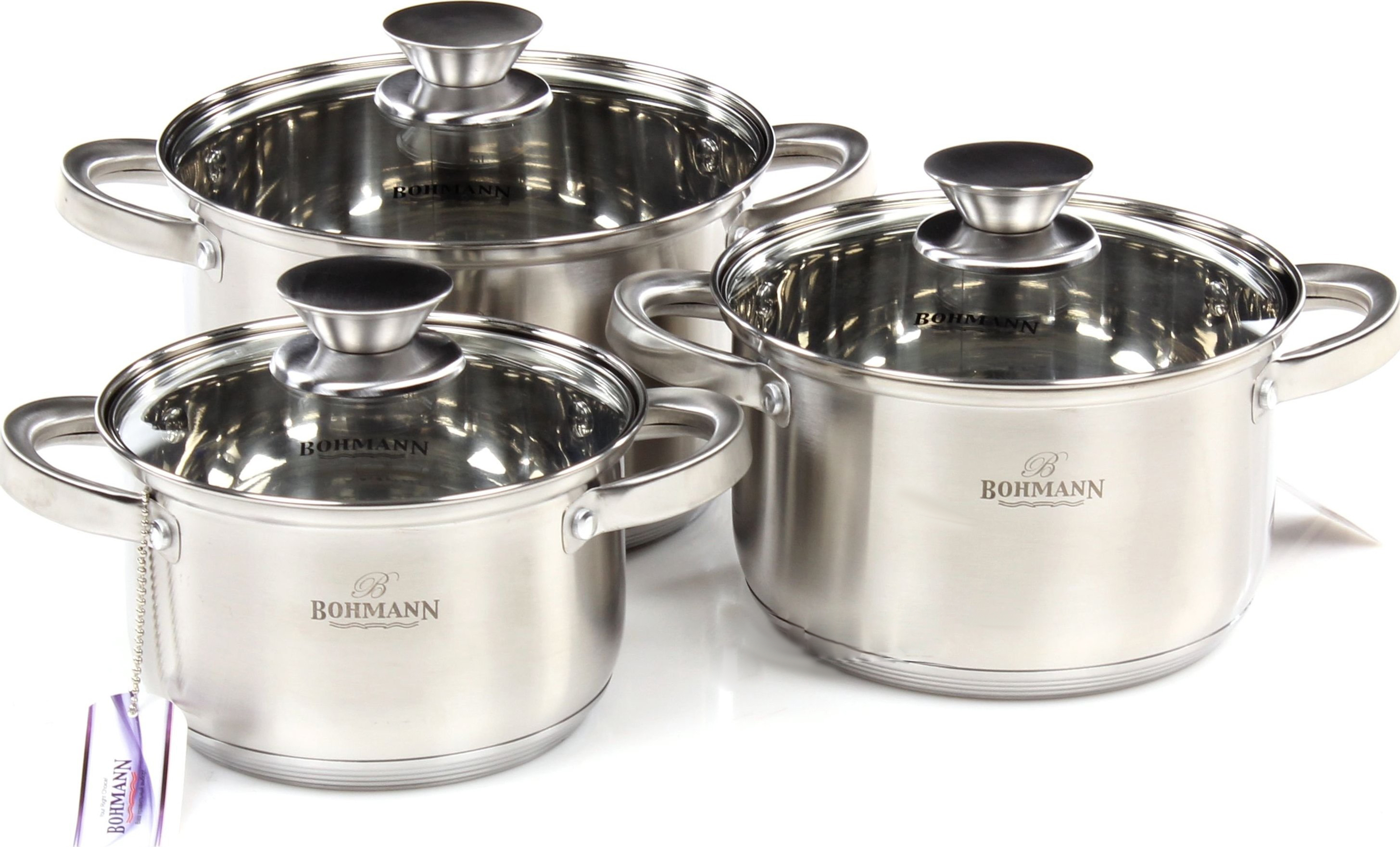 Набор кастрюль из нержавеющей стали Bohmann 6 предметов (BH 0516)