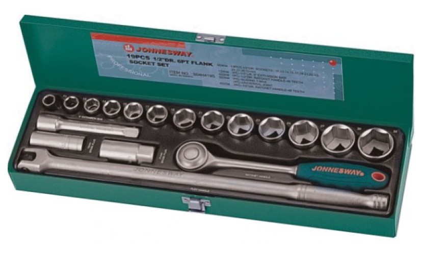Набор торцевых головок Jonnesway 1/2"DR 11-32 мм 19 шт (S04H419S)