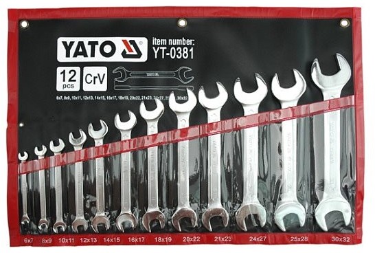 Ключи гаечные Yato CrV 6х7-30х32 мм 12 шт (YT-0381)