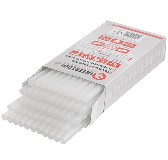 Комплект прозрачных клеевых стержней Intertool 11.2мм*200мм 1кг (RT-1015)