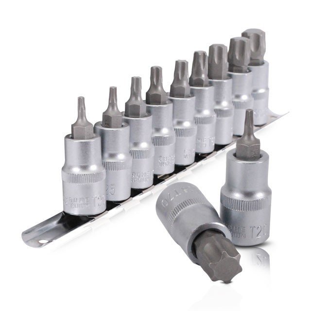 Набор TORX на планке Intertool 9шт 1/2" Т20;25;30;40;45;50;55;60;70 (HT-1849)