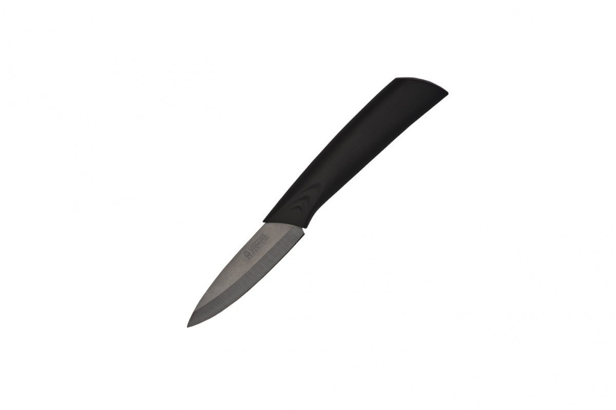 Кухонный нож Vinzer керамический для овощей 95 мм Black (89224)