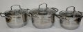 На фото Набор кастрюль из нержавеющей стали Benson 6 предметов (BN-201)