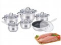 На фото Набор посуды из нержавеющей стали Benson 12 предметов (BN-212)