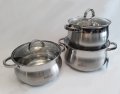 На фото Набор кастрюль из нержавеющей стали Bohmann 6 предметов (0612 S ВН)