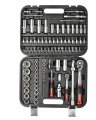 На фото Набор инструментов Intertool 1/2" & 1/4" 94 еденицы Cr-V (ET-8094)