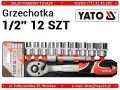 На фото Набор головок торцевых Yato 1/2", М10-24 с трещоткой, удлинителем 12 шт (YT-38821)