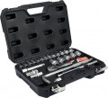 На фото Набор головок торцевых Yato 1/2", М10-32 с инструментами 25 шт (YT-38741)
