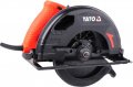 На фото Пила дисковая YATO 1300 Вт, 190х20 мм, угол 0-45° (YT-82150)