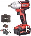 На фото Гайковерт аккумуляторный Mastertool 21 V Li-ion, 450 Нм, 2 скорости, пластиковый кейс (MCIW2140)