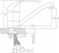 Смеситель для кухни Tau SL D40 гусак прямой 150 мм на шпильке (SL-2B143C) На фото Смеситель для кухни Tau SL D40 гусак прямой 150 мм на шпильке (SL-2B143C)
