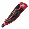 На фото Нож складной Intertool 206 мм, ручка алюминий + пластик, 4 отверточные насадки (HT-0592)