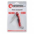 На фото Нож складной Intertool 194 мм, ручка с алюминиевыми вставками, карабин (HT-0596)